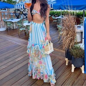 Rococo Sand skirt set and bandeau Lily pattern! XS S